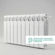 Радиатор биметаллический Mon. 350 Ventil VR - 10 секций c нижним правым подключением Радиатор биметаллический Mon. 350 Ventil VR - 10 секций c нижним правым подключением