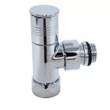 Вентиль запорный угловой круглый для полотенцесушителя 3/4" ВР × 1/2" НР