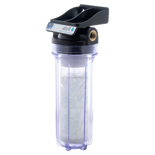 Корпус фильтра атолл Патриот SL10-3/4 прозрачный с картриджем PCCT (полифосфат)