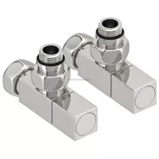 Вентиль квадратный угловой Тим для полотенцесушителей (G 1/2" НР × G 3/4" НГ, 2 шт)