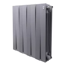 Радиатор биметаллический Royal Thermo Pianoforte 500 - 8 секций Silver Satin с боковым подключением Радиатор биметаллический Royal Thermo Pianoforte 500 - 8 секций Silver Satin с боковым подключением