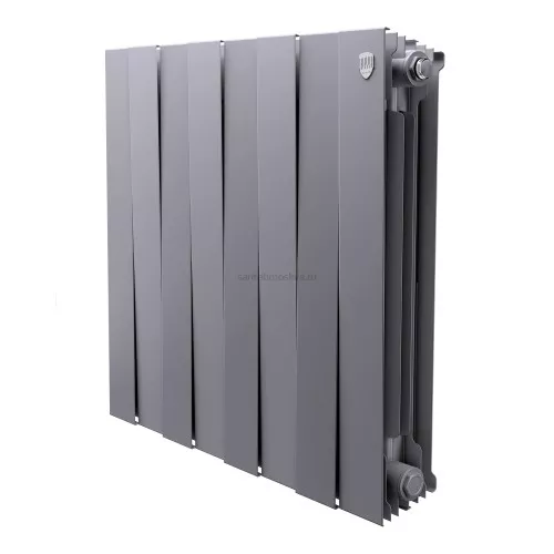 Радиатор биметаллический Royal Thermo Pianoforte 500 - 8 секций Silver Satin с боковым подключением (Роял Термо)