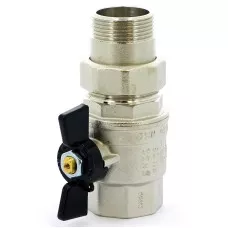 Кран шаровый со сгоном бабочка 1 1/4" Bugatti Кран шаровый со сгоном бабочка 1 1/4" Bugatti