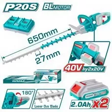 Аккумуляторный кусторез Li-Ion TOTAL (THTLI400282 ТОТАЛ) Аккумуляторный кусторез Li-Ion TOTAL (THTLI400282 ТОТАЛ)