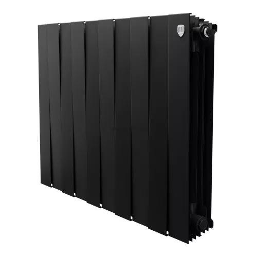Радиатор биметаллический Royal Thermo Pianoforte 500 - 10 секций Noir Sable с боковым подключением (Роял Термо)