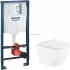 Инсталляция Grohe Rapid SL 38772001, 3 в 1 с кнопкой смыва + унитаз BelBagno UNO-TOR BB5177CH-TOR/SC, TORNADO