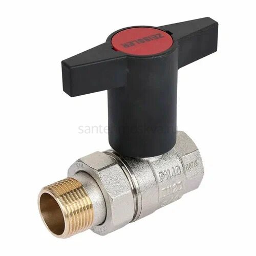 Кран шаровый с американкой 1/2" пластмассовая ручка ZEISSLERZSv.201.0304N