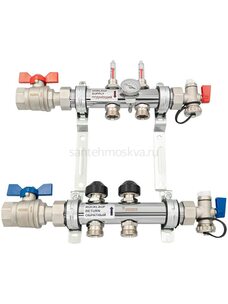 Распределительный коллектор REHAU HKV-D на 2 контура нержавеющая сталь 12080211002