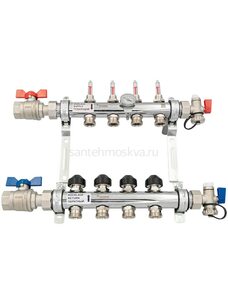 Распределительный коллектор REHAU HKV-D на 4 контура нержавеющая сталь 12080411002