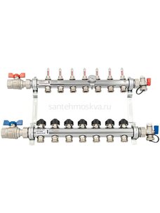 Распределительный коллектор REHAU HKV-D на 7 контуров нержавеющая сталь 12080711002