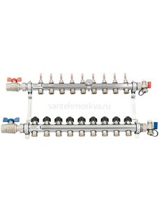 Распределительный коллектор REHAU HKV-D на 9 контуров нержавеющая сталь 12080911002