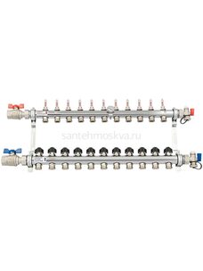 Распределительный коллектор REHAU HKV-D на 11 контуров нержавеющая сталь 12081111002
