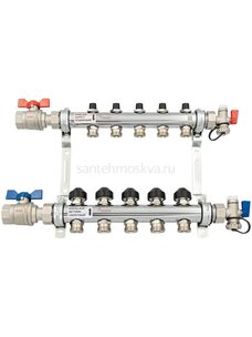 Распределительный коллектор REHAU HKV на 5 контуров нержавеющая сталь 12180511001