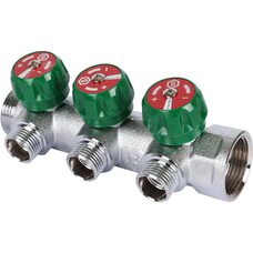 Коллектор регулирующий НР 3/4"х1/2" с 3 отводами, SMB-6849-341203 Коллектор регулирующий НР 3/4"х1/2" с 3 отводами, SMB-6849-341203