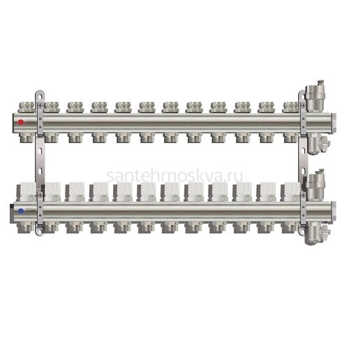 Коллектор Tim из латуни на 12 контура с регулирующими клапанами KB012 (Тим)