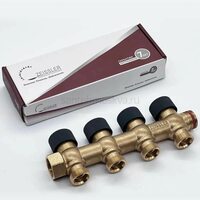 Регулирующий проходной коллектор Zeissler 3/4"х3/4" с 4 отводами ZSc.403.0504E