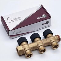 Регулирующий проходной коллектор Zeissler 3/4"х3/4" с 3 отводами ZSc.403.0503E