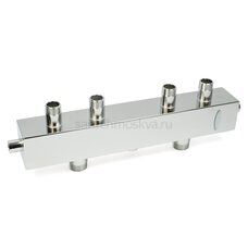 Гидравлический коллектор Zeissler 1 1/4" х 1" НР на 2 контура, 80 кВт, нержавейка AISI 304, ZSb.1501.S.2K80 разделитель