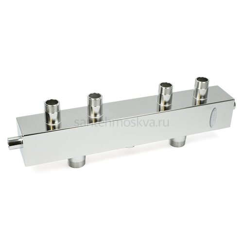 Гидравлический коллектор Zeissler 1 1/4" х 1" НР на 2 контура, 80 кВт, нержавейка AISI 304, ZSb.1501.S.2K80 разделитель