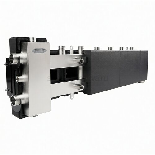 Гидравлический разделитель совмещенный с коллектором из нерж. Стали на 4 контура М3 в теплоизоляции ZSb.1502.S.M4