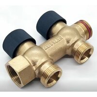 Регулирующий проходной коллектор Zeissler 3/4"х3/4" с 2 отводами ZSc.403.0502E