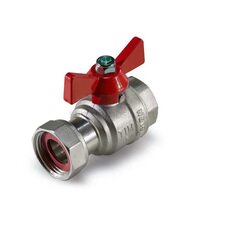 Кран шаровой с накидной гайкой 3/4" ручка бабочка Tim