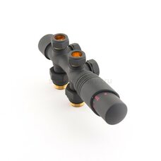 Узел нижнего подключения универсальный Delta Duo черный RAL 9005 с термоголовкой М30x1.5