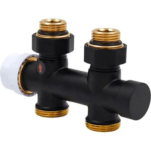 Узел нижнего подключения Primoclima Armature термостатический прямой 1/2х3/4, черный PC720SW