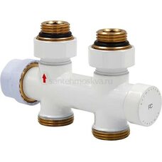 Узел нижнего подключения Primoclima Armature термостатический прямой 1/2х3/4, белый PC700SW Узел нижнего подключения Primoclima Armature термостатический прямой 1/2х3/4, белый PC700SW