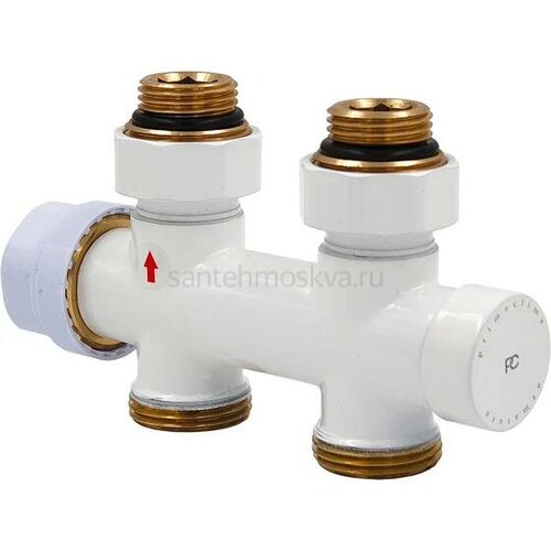 Узел нижнего подключения Primoclima Armature термостатический прямой 1/2х3/4, белый PC700SW