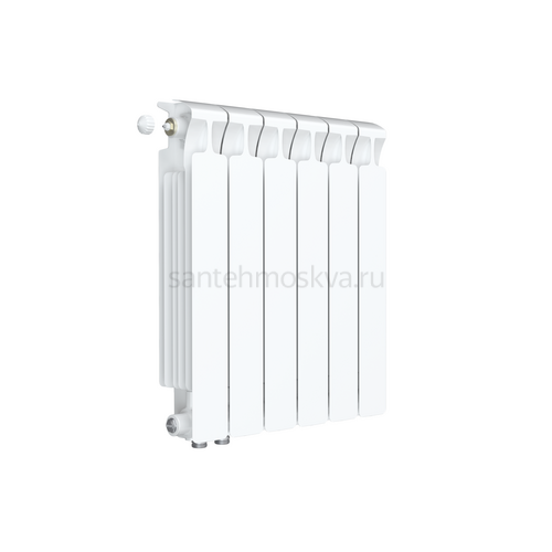 Радиатор биметаллический Mon. 500 Ventil VL - 6 секций c нижним левым подключением