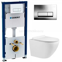Инсталляция Geberit Duofix 458.128.21.1 + унитаз Belbagno UNO-TOR BB5177CH-TOR/SC TORNADO