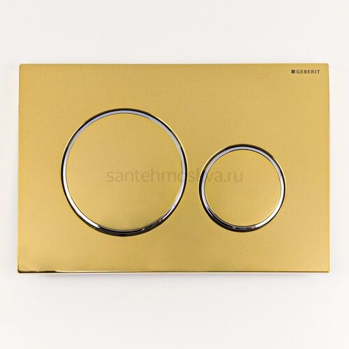 Смывная клавиша Geberit Sigma 20 115.882. GL.1 глянцевое золото с хромированными глянцевыми кольцами
