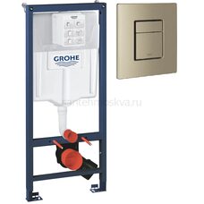 Инсталляция для унитаза GROHE Rapid SL 38772001, с кнопкой смыва никель матовый 38732EN0 3 в 1