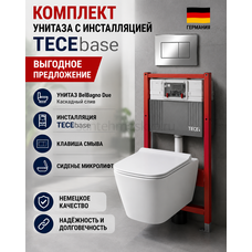 Инсталляция TECEbase 2.0 9400412, 4 в 1 + унитаз унитаз BelBagno Due безободковый, BB3103CHR/SC Инсталляция TECEbase 2.0 9400412, 4 в 1 + унитаз унитаз BelBagno Due безободковый, BB3103CHR/SC