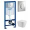 Инсталляция Grohe Rapid SL 38721001, 3 в 1 с кнопкой смыва + унитаз Fubini FB004 Helen
