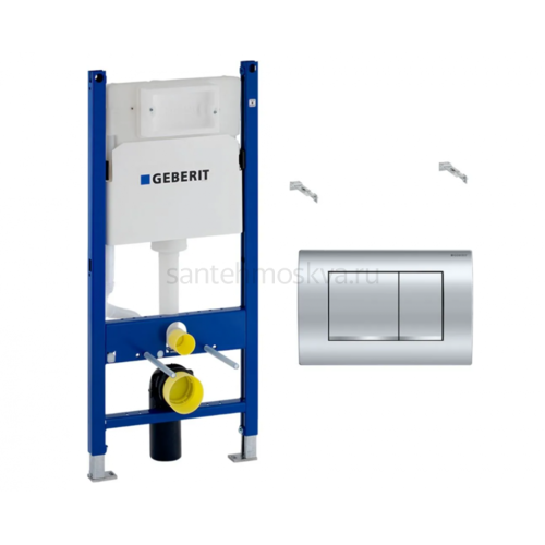 Инсталляция Geberit Delta Duofix для подвесного унитаза с кнопкой хром 458.163.21.1