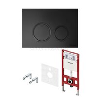 Инсталляция для унитаза Spring R S401104, 4 в 1 с панелью смыва Spring R черная матовая