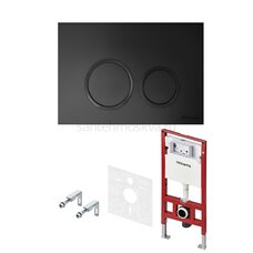 Инсталляция для унитаза Spring R S401104, 4 в 1 с панелью смыва Spring R черная матовая