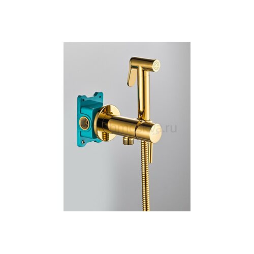 Гигиенический душ AL-859-08 в золотом исполнении и смесителем Гл000024685