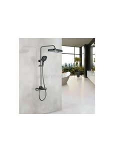 Doris Душевая стойка с термостатическим смесителем GK-0348 Оружейная сталь