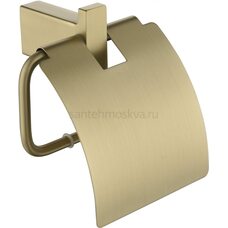 Настенный бумагодержатель с крышкой Grocenberg AC0029 (Золото матовый)