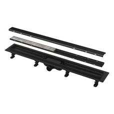 Водоотводящий желоб Alcaplast APZ19BLACK-550 с двухсторонней решеткой черный-матовый
