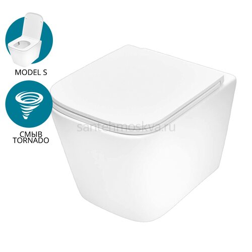 Spring S Подвесной унитаз MODEL S с сидением 515x340 мм белый 9700996, TORNADO