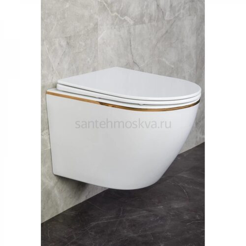 Унитаз подвесной безободковый с сиденьем Ancona Z19-15W Zandini