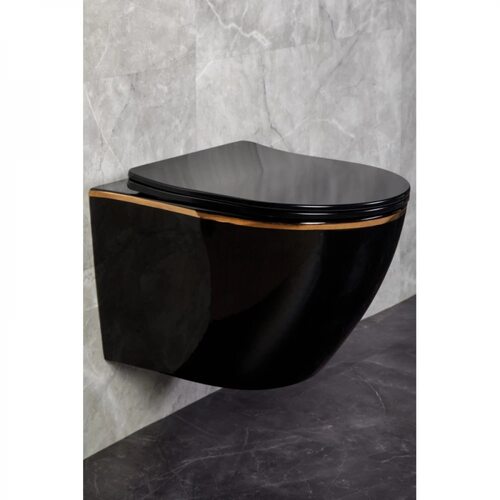 Унитаз подвесной безободковый с сиденьем Ancona Black Z19-15B Zandini