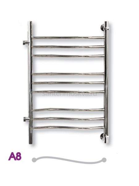 Полотенцесушитель водяной ЭРАТО А8 БП 500x500, с боковым подключением (Erato)