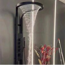 01168-C Панель для душа, многофункциональный (ЧЕРНЫЙ) (1шт)