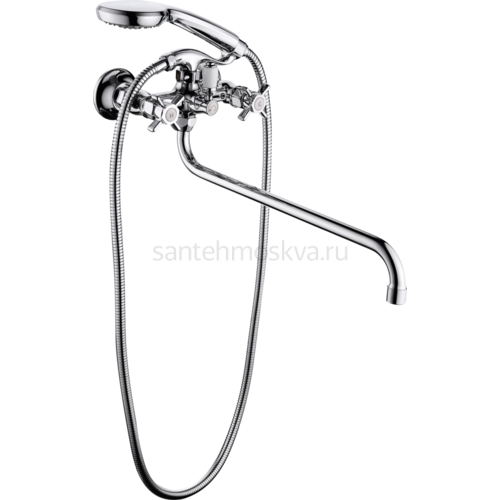 15141 Смеситель двухвентельный для ванны (ХРОМ) (8/1шт)