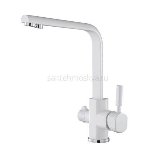 16034-F Смеситель (БЕЛЫЙ) с фильтром (10/1шт) Л/К